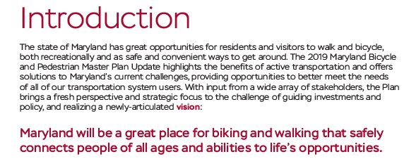 Introduction of the MDOT Bike Ped Master Plan
