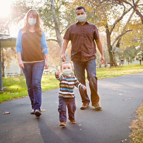 Family taking a walk