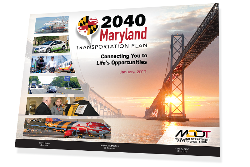 The cover of the 2040 Maryland Transportation Plan